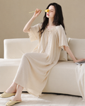 Textured Short Sleeve Nightdress with Built-in Bra