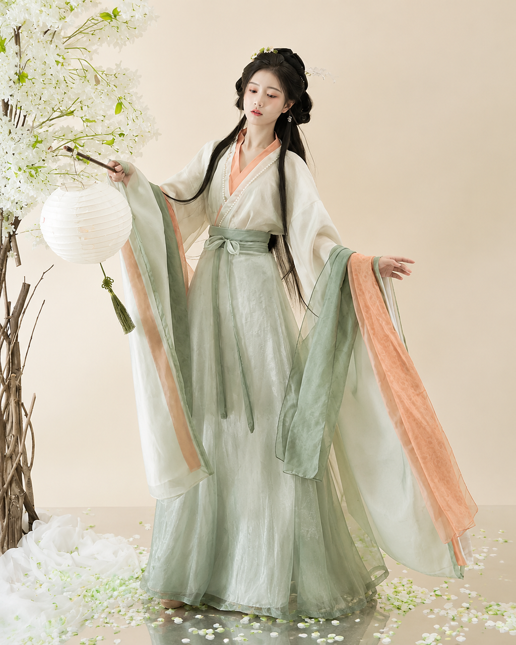 【Yixi Qingyi】Women’s Wei-Jin Style Embroidered Waist-Length Hanfu Set