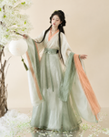 【Yixi Qingyi】Women’s Wei-Jin Style Embroidered Waist-Length Hanfu Set