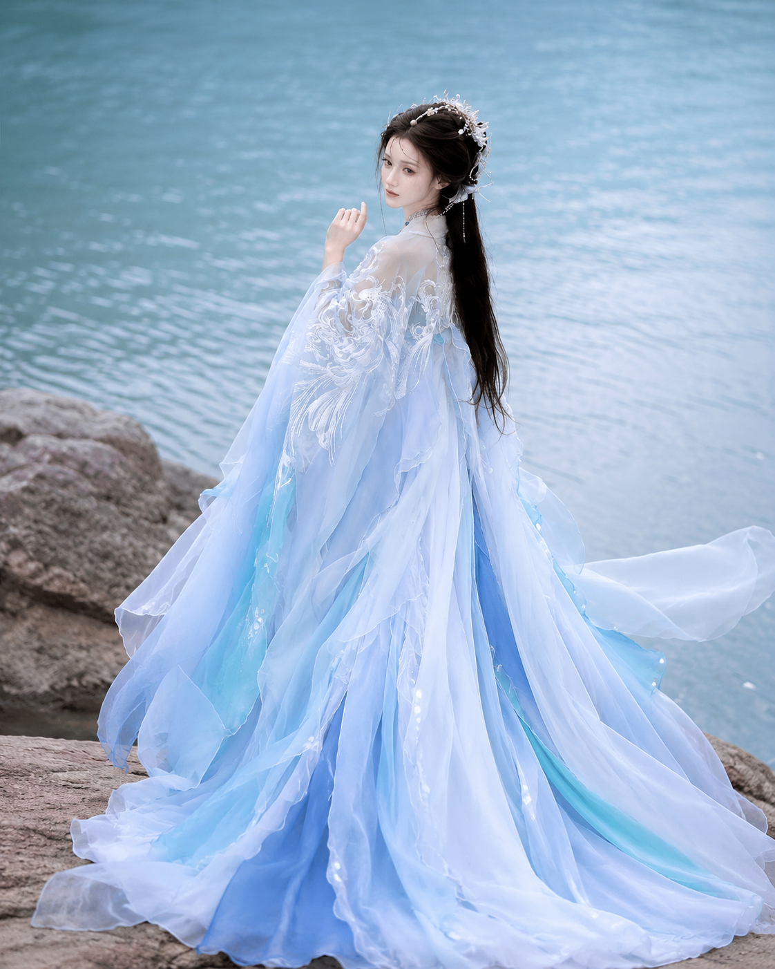 【Renyuji】Mermaid Goddess Mythic Embroidered Tang Hanfu Set