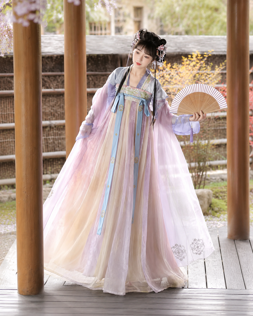 【Yueran Puxiang】Women’s Tang Style Embroidered Chest-High Ruqun Hanfu Set
