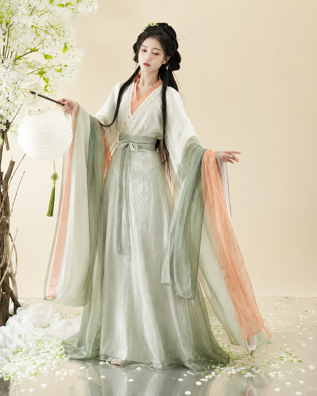 【Yixi Qingyi】Women’s Wei-Jin Style Embroidered Waist-Length Hanfu Set