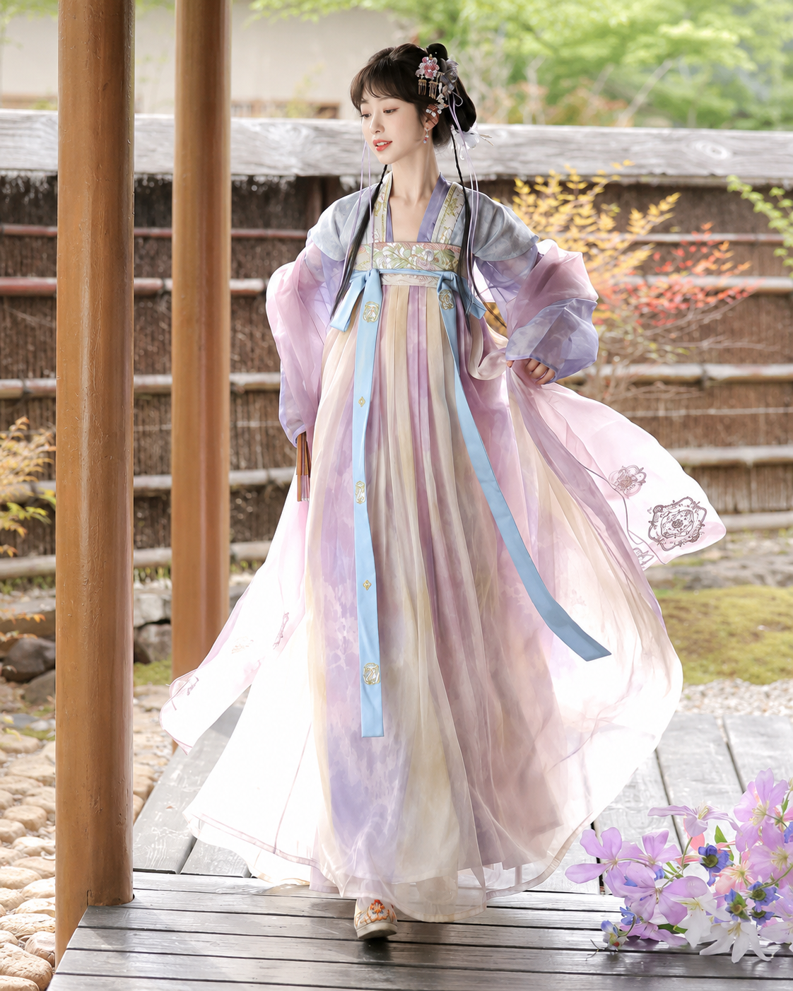 【Yueran Puxiang】Women’s Tang Style Embroidered Chest-High Ruqun Hanfu Set
