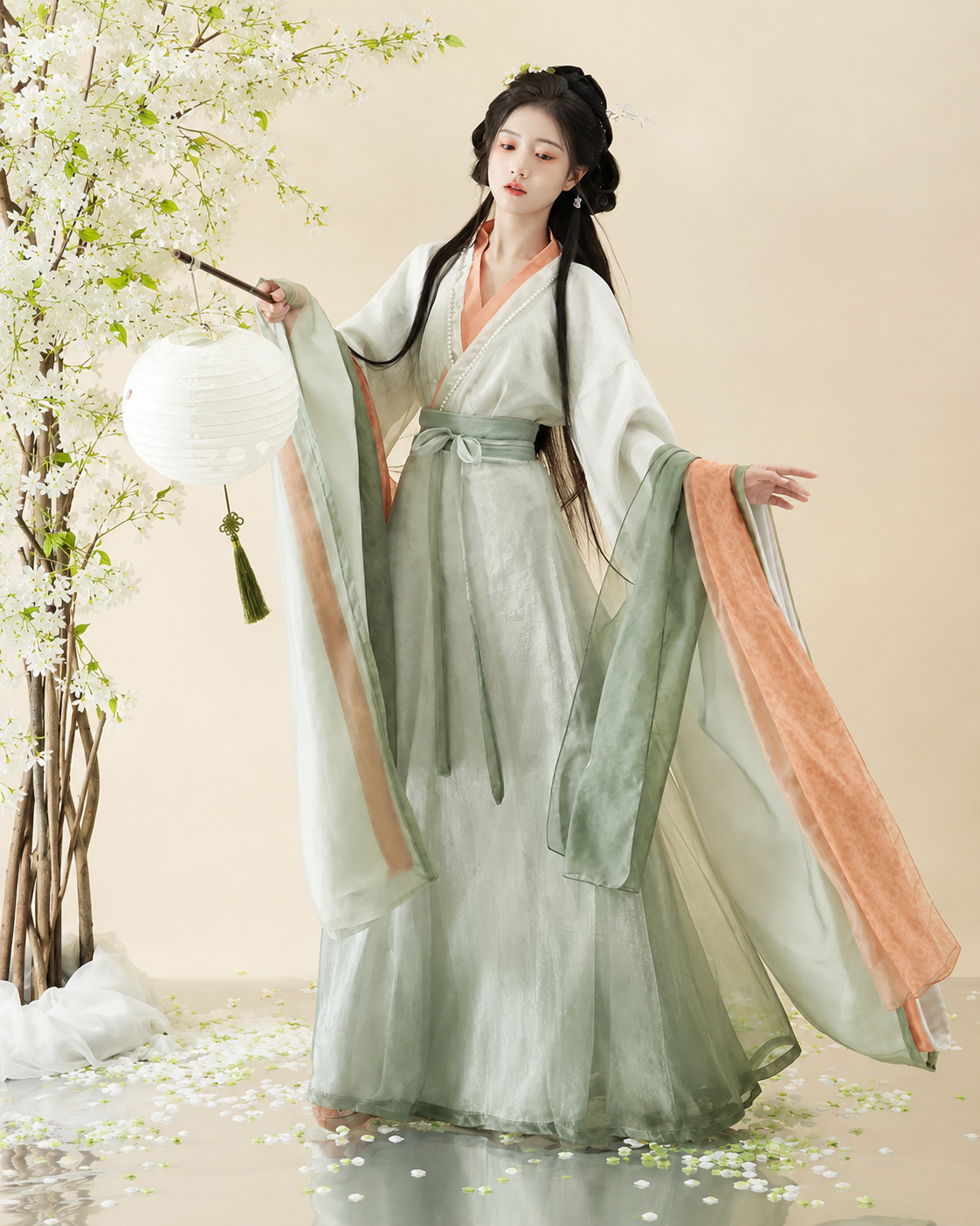 【Yixi Qingyi】Women’s Wei-Jin Style Embroidered Waist-Length Hanfu Set