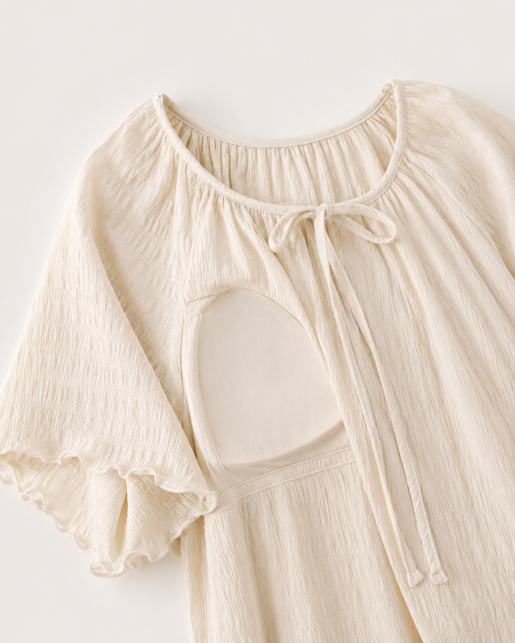 Textured Short Sleeve Nightdress with Built-in Bra