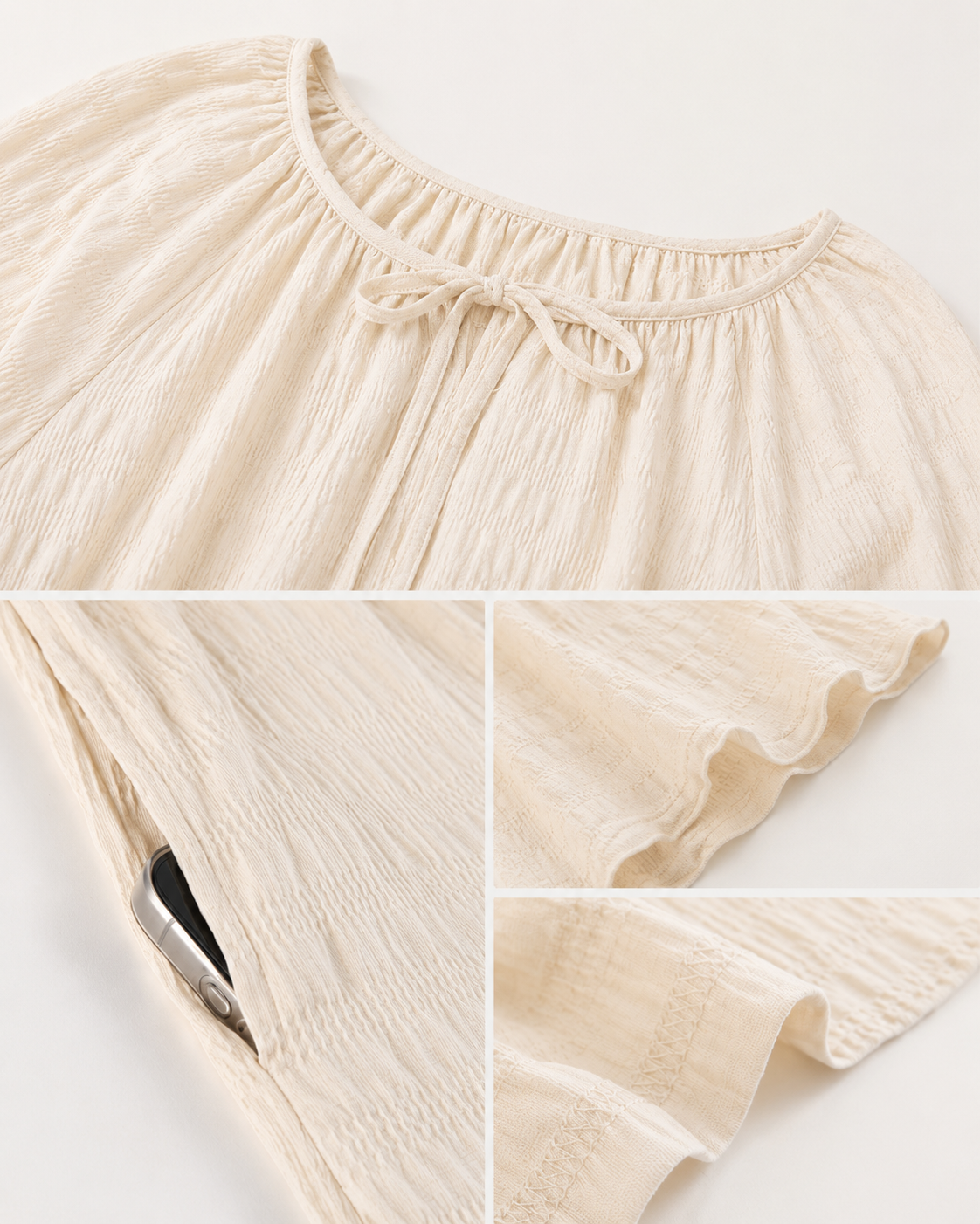 Textured Short Sleeve Nightdress with Built-in Bra