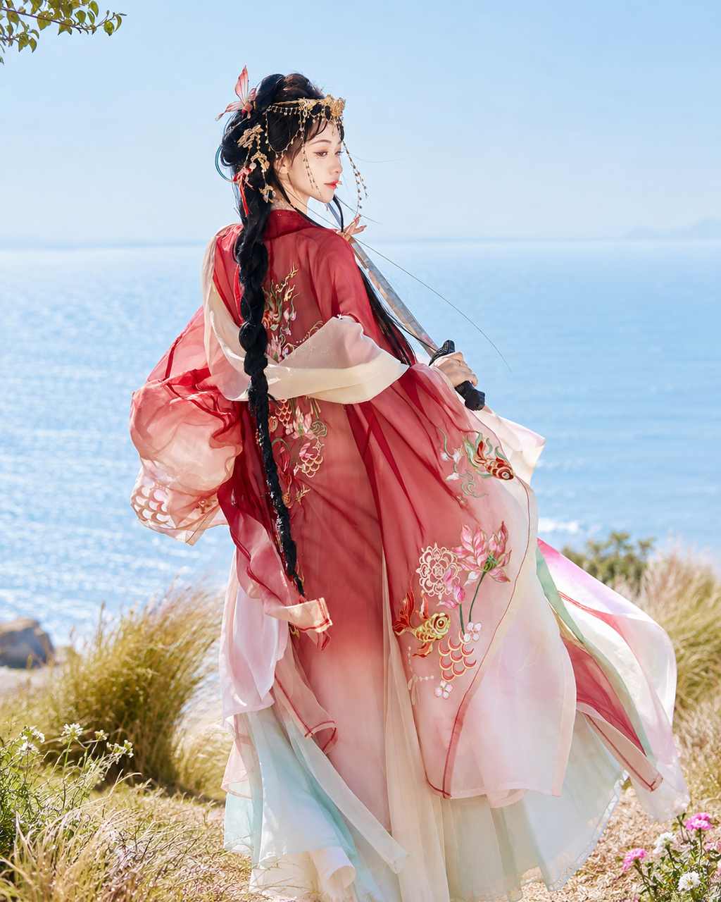 【Jinyuji】Women’s Tang Style Heavy Embroidered Hanfu Set with Hezi Skirt