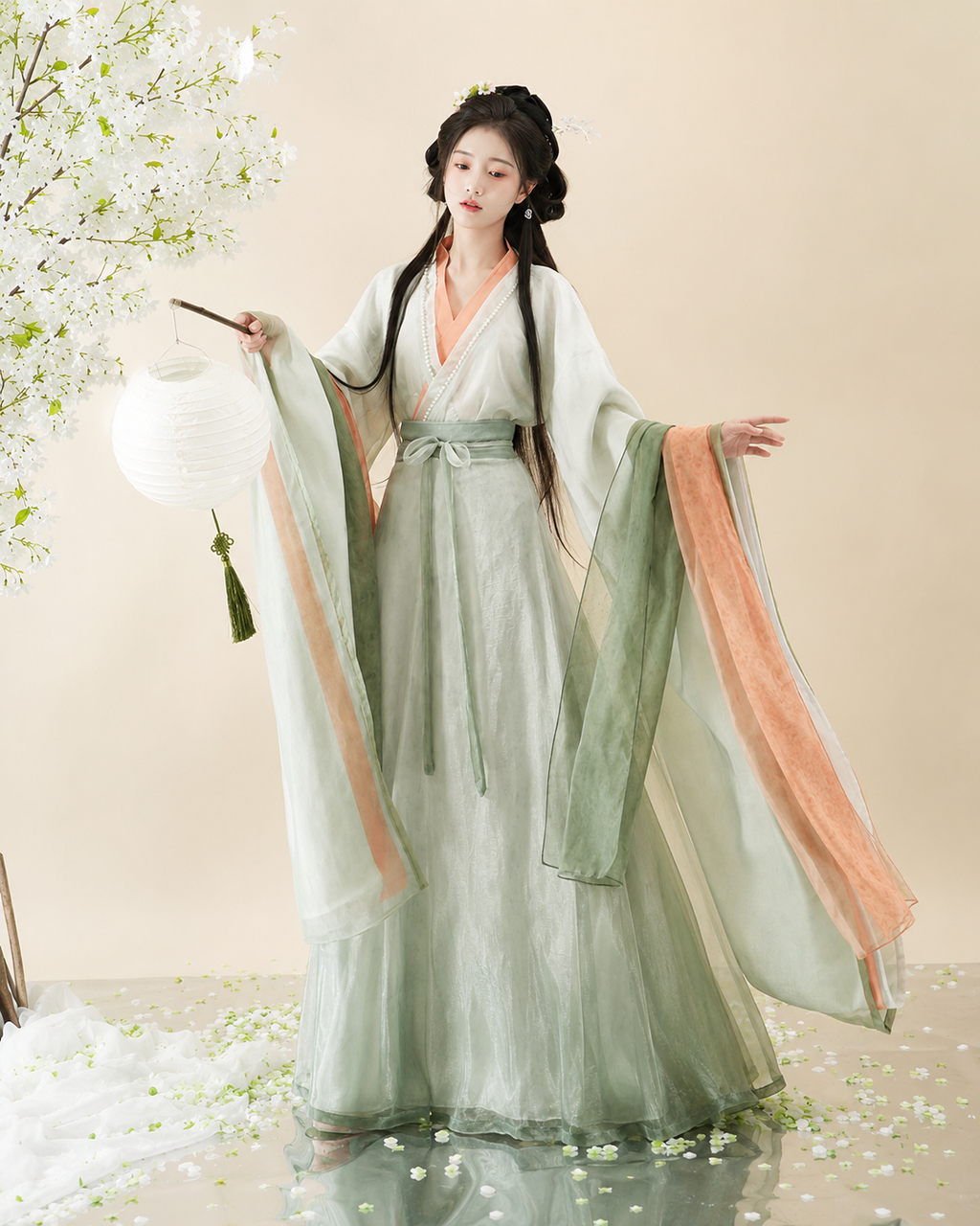 【Yixi Qingyi】Women’s Wei-Jin Style Embroidered Waist-Length Hanfu Set